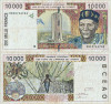 1998 , 10,000 francs ( P-714 Kf ) - Senegal ( Statele Africane de Vest )
