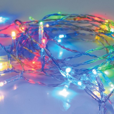 Instalație Lumini LED, Model 20 Becuri, Program 8 Funcții, Lungime 2.20m, Multicolor, Cabluri Transparente, Alimentare 3 Baterii AA foto