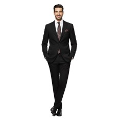 Costum barbati slim negru CTSL23
