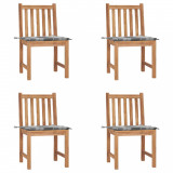 Cumpara ieftin Gossi scaune de gradina cu perne, 4 buc., lemn masiv de tec