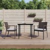 VidaXL Set mobilier de grădină cu perne, 3 piese, poliratan și oțel
