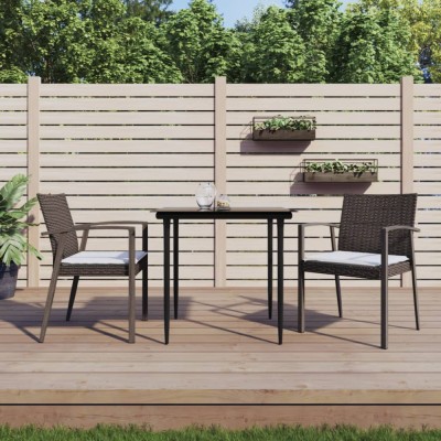 vidaXL Set mobilier de grădină cu perne, 3 piese, poliratan și oțel foto
