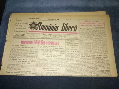 ZIARUL ROMANIA LIBERA 10 IANUARIE 1950 foto