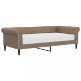 Cumpara ieftin Pat de zi cu saltea, cappuccino, 90x200 cm, piele ecologica