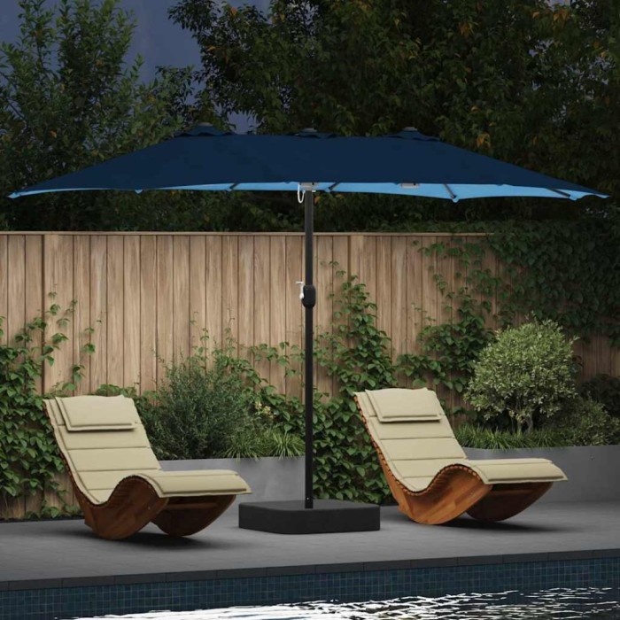 vidaXL Parasol de Grădină albastru 385 x 209 x 244 cm țesătură 42003290