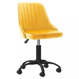 Cumpara ieftin Scaun de bucătărie pivotant, galben, catifea