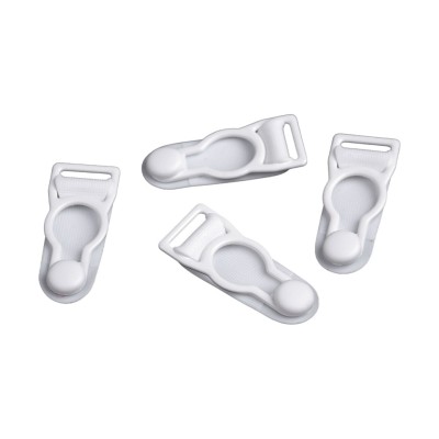 Set 4 clipsuri pentru jartiera Crisalida, dimensiuni 10 x 34 mm, Albe foto
