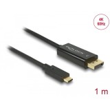 Cablu USB Type-C male &amp;gt; DisplayPort male, 4K 60Hz 1m black, Delock
