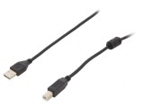 Cablu USB 2.0 A-B Aurit 1.8m Negru