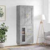 vidaXL Dulap &icirc;nalt, gri beton, 69,5x34x180, lemn compozit