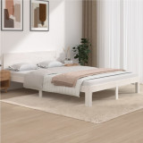 Cadru de pat, alb, 140x200 cm, lemn masiv de pin, vidaXL