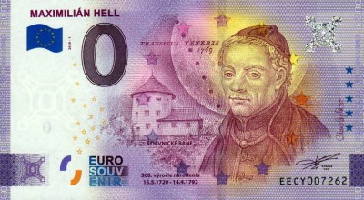 !!! 0 EURO SOUVENIR - SLOVACIA , ASTRONOMUL MAXIMILIAN HELL - 2020.1 - UNC // NU TRIMIT PRIN CURIER foto