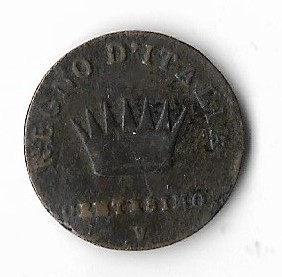 Moneda 1 centesimo 1809 V - Napoleonic Kingdom of Italy foto