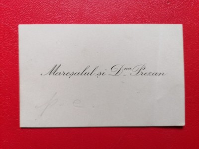 Carte de vizita Maresalul si Dna. Prezan foto