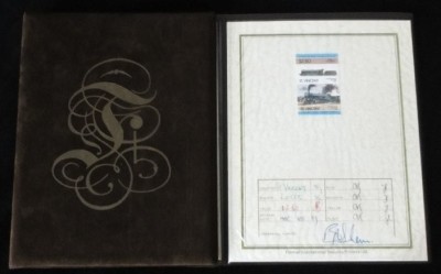 St. Vincent 1985 Trains, Progressive Proofs Signed Luxury Pack to $2.50 S.265 foto