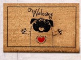 Covoras Intrare Hug Pug, 40x60 cm, din Fibre de Cocos, Chilai Home