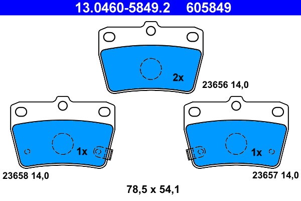 ATE 13.0460-5849.2 set placute frana,frana disc