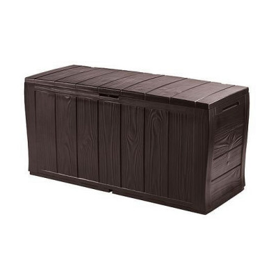 Lada depozitare de gradina, model lemn maro, 117x45x57.5 cm, Keter GartenVIP DiyLine foto