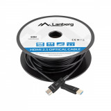 Cumpara ieftin Rola cablu optic HDMI v.2.1, 50m, 8K-60Hz, tata-tata, Lanberg 43755, Ultra High Speed, DSC-10K, DSC, eARC, HDR10+, negru