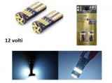 Set 2 Becuri LED T10 W5W 12V SMD 3030 Lumina Alba Auto Interior Exterior