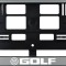 Set 2 bucati, suport numar inmatriculare argintiu Golf