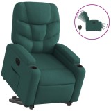 Cumpara ieftin Fotoliu electric rabatabil cu ridicare, verde inchis, textil