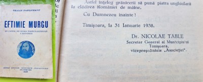 F792-I-CV-Traian Topliceanu-Eftimie Murgu 1938-Asoc. Granicerilor Traian Duda. foto