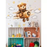 Cumpara ieftin Sticker Perete Autocolant Urs si Avion - 55171