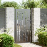 vidaXL Poartă de grădină Negru 105 x 200 cm Oțel vopsit &icirc;n pulbere