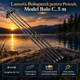 Lansetă Bologneză pentru Pescuit, Model Bolo C, 5 m