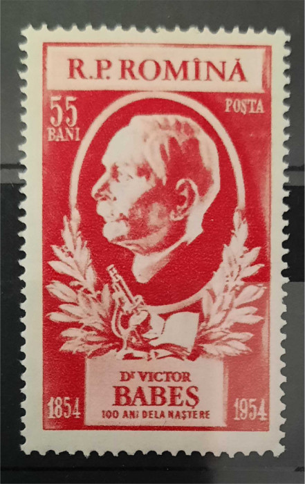 Timbre 1954 Centenarul naşterii lui Victor Babes, MNH