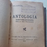 ION CLOPOȚEL-ANTOLOGIA SCRIITORILOR ROMANI DE LA 1821 INCOACE-(1918-1925) R4.