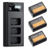 K&amp;F Concept K&amp;F NP-FW50 Camera Battery 1100mAh, 3-pack + Charger LCD display charger set