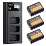 K&amp;F Concept K&amp;F NP-FW50 Camera Battery 1100mAh, 3-pack + Charger LCD display charger set