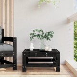 Taburet de grădină, negru, lemn masiv de pin