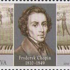 MOLDOVA 2010, Aniversari - Chopin, serie neuzata, MNH