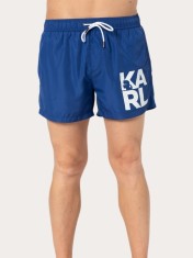 Pantaloni scurti barbati pentru inot cu croiala Regular fit, Classic KL21MBS02, Albastru inchis, S