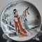 Farfurie japoneza pe suport expunere, portelan, decor superb Japonia