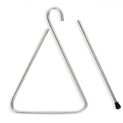 Instrument Muzical Trianglu, Metalic, 12 x 15 cm, Argintiu foto