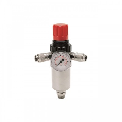 Regulator de presiune cu filtru, manometru, 2 cuple rapide iesire, max. 16 bar, racord intrare 1/2&amp;#039;&amp;#039;, FIAC, tip 950/2 foto