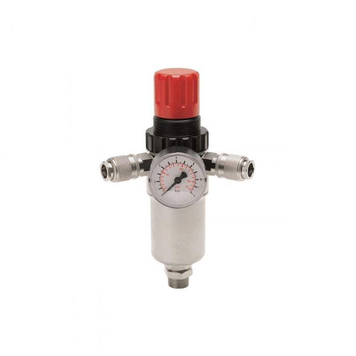 Regulator de presiune cu filtru, manometru, 2 cuple rapide iesire, max. 16 bar, racord intrare 1/2&#039;&#039;, FIAC, tip 950/2