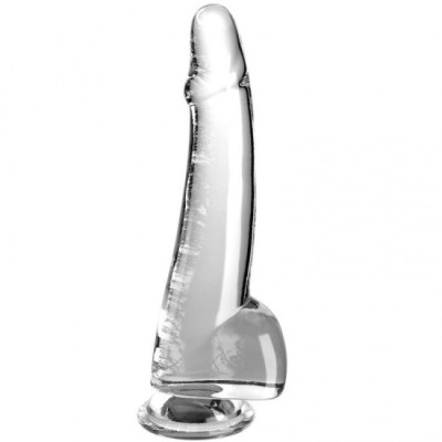 KING COCK - CLEAR DILDO WITH TESTICLES 19 CM TRANSPARENT foto