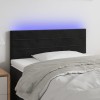 VidaXL Tăblie de pat cu LED, negru, 90x5x78/88 cm, catifea 3121790
