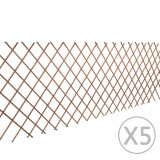 Gard cu zabrele, 5 buc.,180 x 90 cm, salcie GartenMobel Dekor, vidaXL
