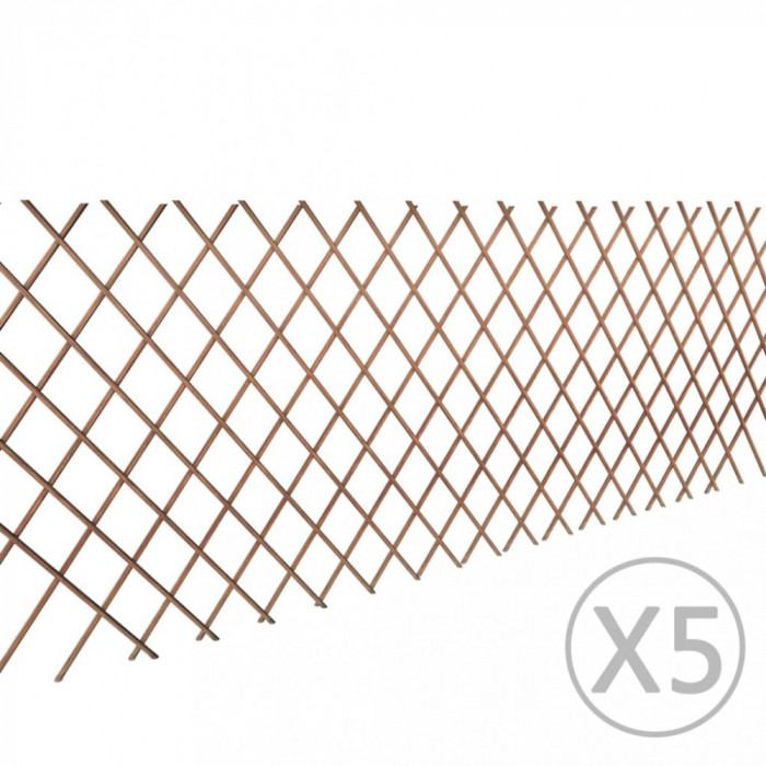 vidaXL Gard cu zăbrele, 5 buc.,180 x 90 cm, salcie