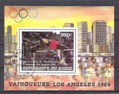 Niger 1984 Sport, perf. sheet, used O.026 foto