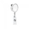 Suport pentru ecuson cu clip metalic extensibil, pana la 900 mm, clip transparent, alb