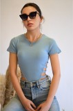 A723-48 Body sexi tip tricou din material reiat