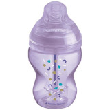 Tommee Tippee Closer To Nature Anti-colic Advanced Baby Bottle biberon pentru sugari Slow Flow Purple 0m+ 260 ml