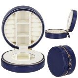 (DL) Cutie depozitare si organizare bijuterii, MDF, piele ecologica, 11 x 5cm, albastru marin Household NewTrend